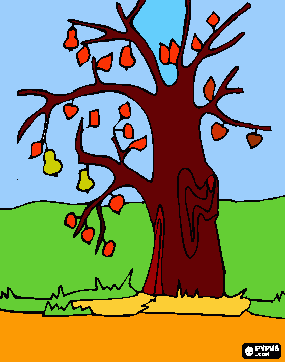 albero secco da colorare