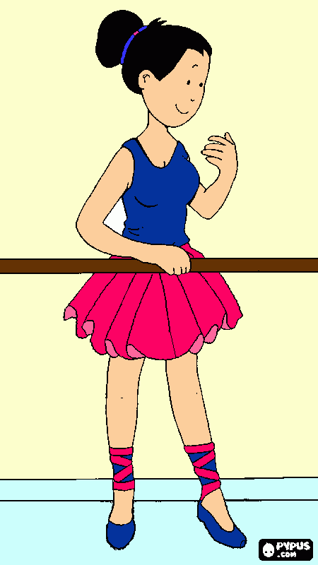 ballerina alla sbarra da colorare