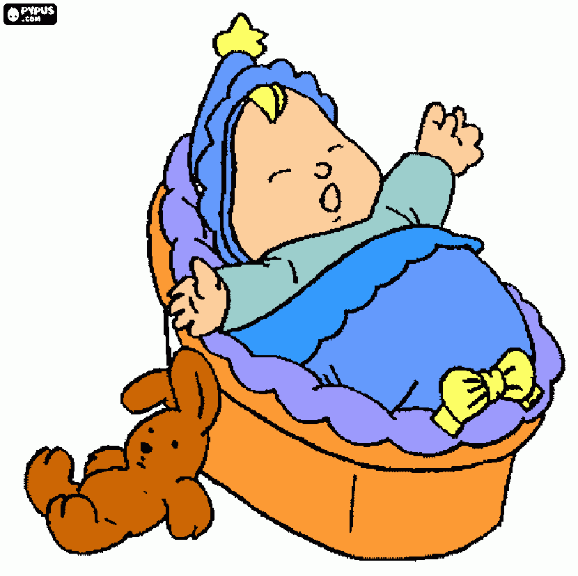 bambino che dorme da colorare
