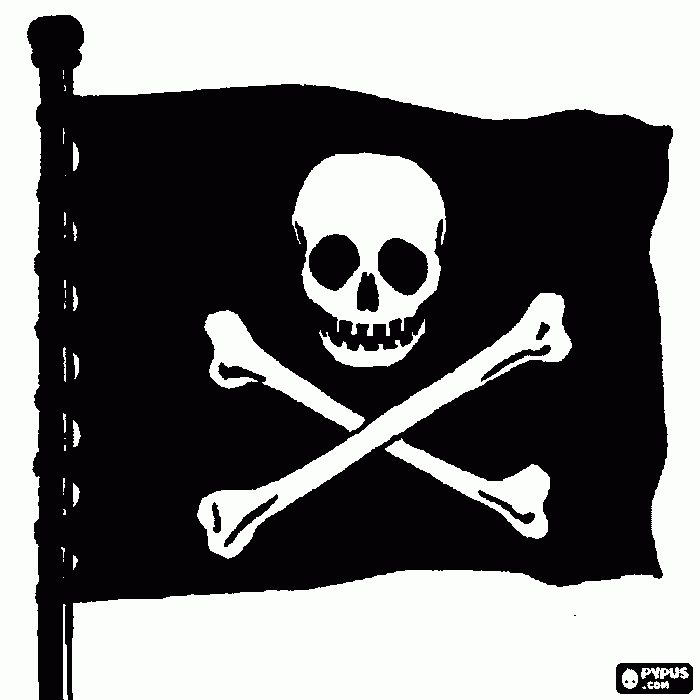 bandiera dei pirati da colorare