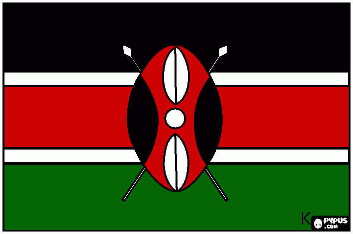 bandiera del kenya da colorare
