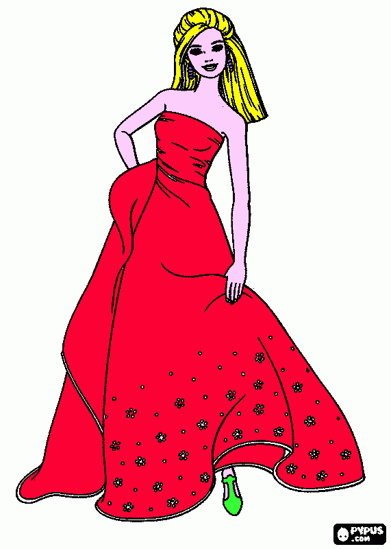 barbie principessa da colorare