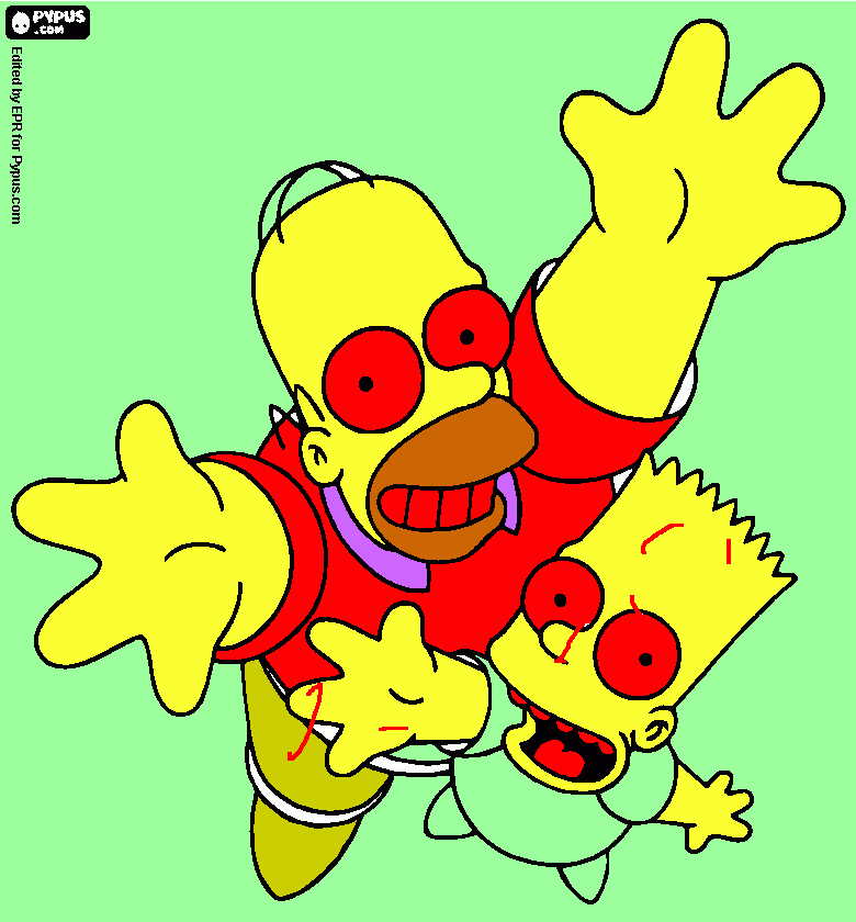 Bart Simpson e suo padre Homer da colorare