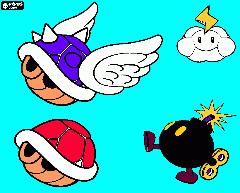 BOMBE MARIO da colorare