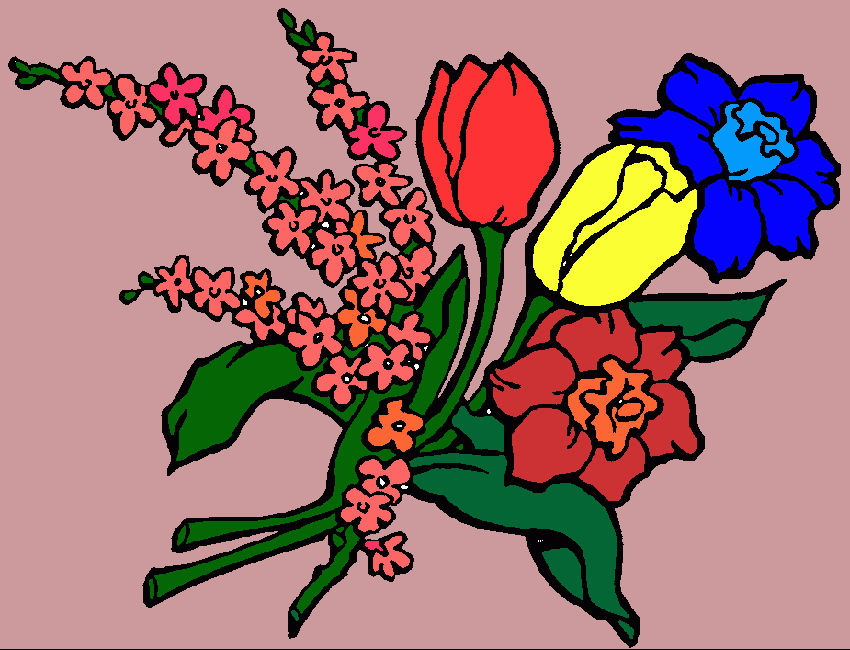 Bouquet di fiori da colorare