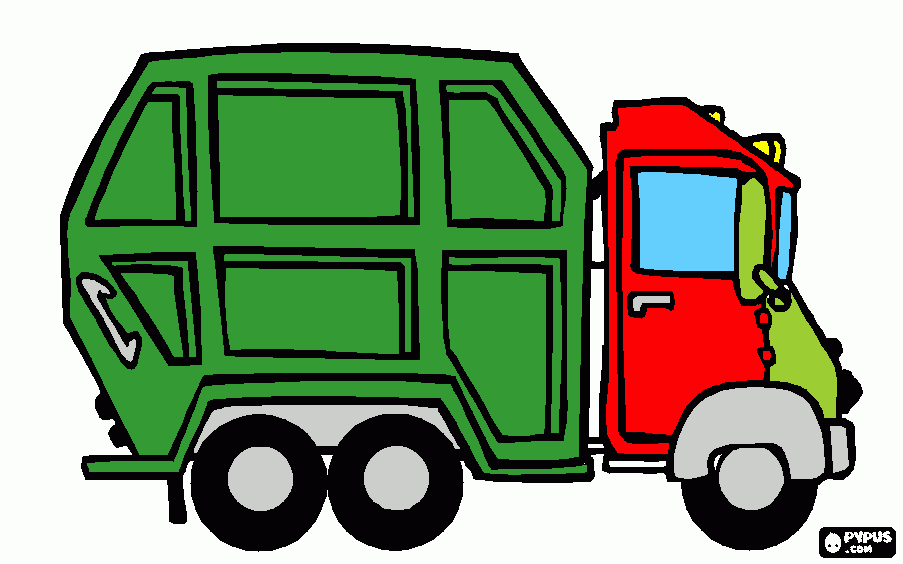 camion della spazzatura da colorare