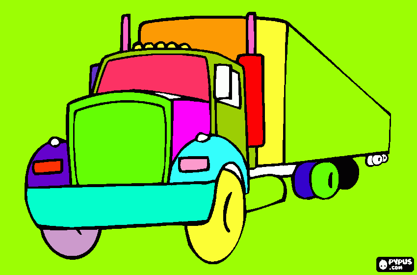 camion pazzarello da colorare