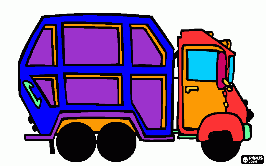 camion spazzatura da colorare