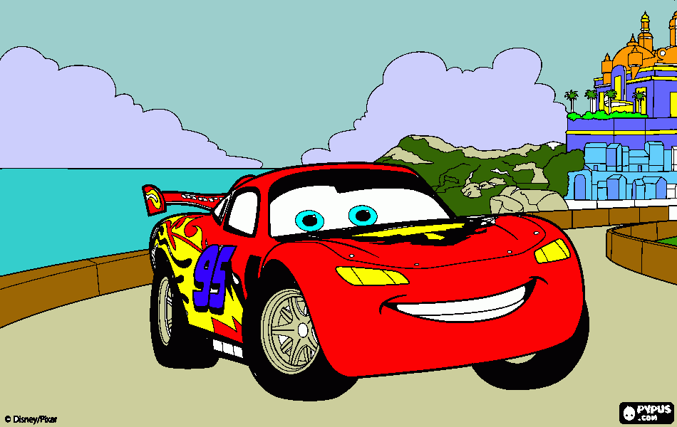 Cars al mare da colorare