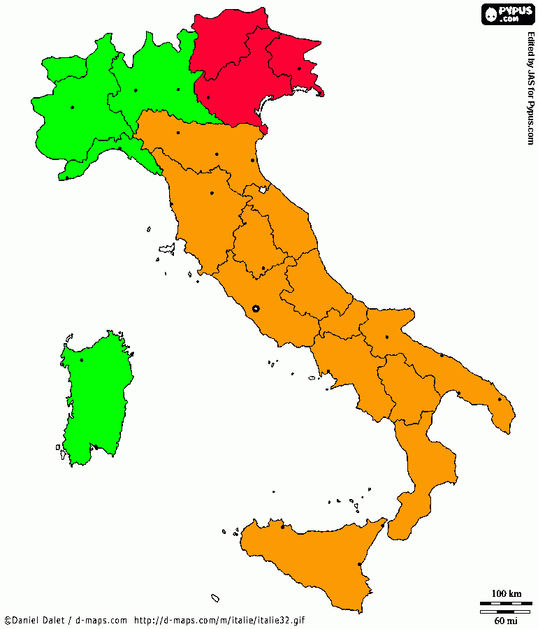 cartina TL da colorare
