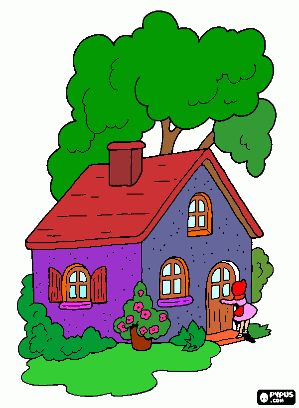 casa della nonna da colorare