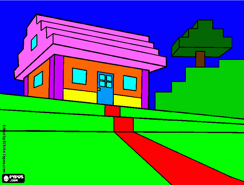 casa minecraft da colorare