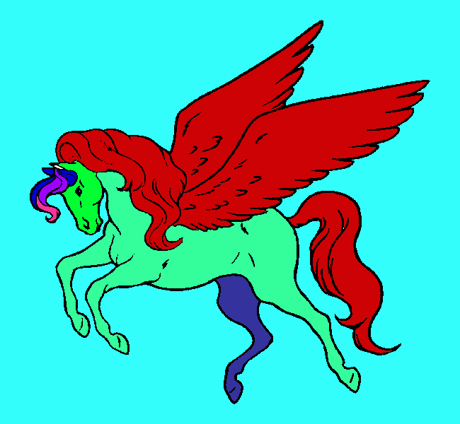 cavallo  alato da colorare