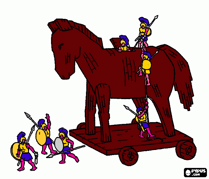 cavallo di troy da colorare