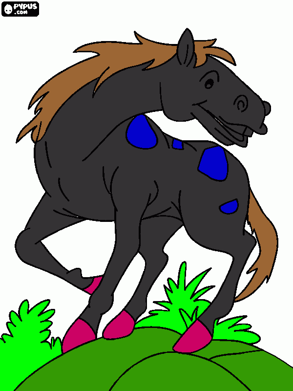 cavallo nero da colorare