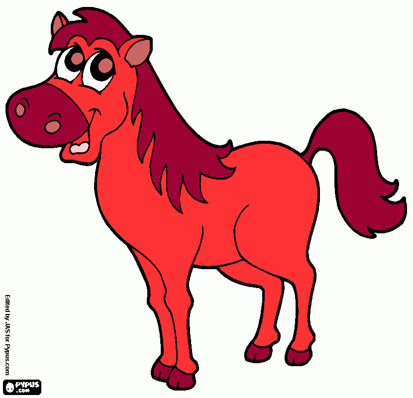 cavallo rosso da colorare