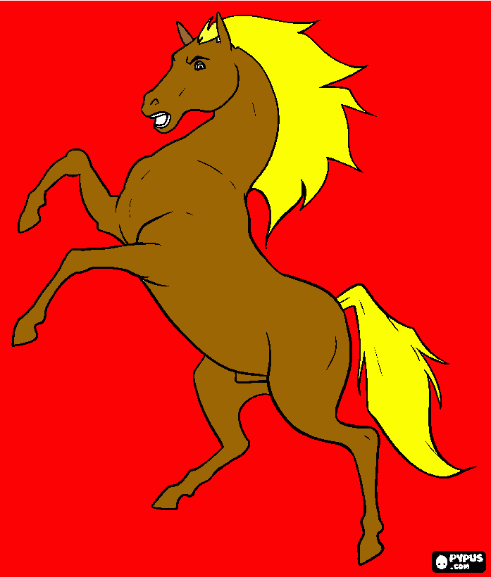 cavallo su sfondo rosso radiante da colorare