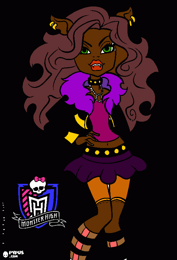 clawdeen wolf da colorare