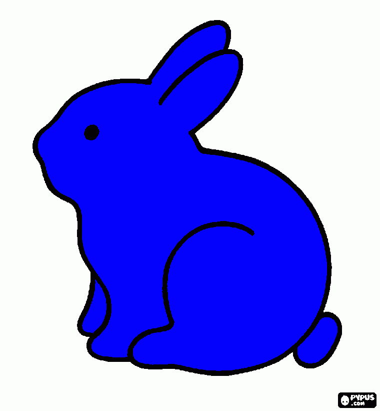 coniglio blu da colorare