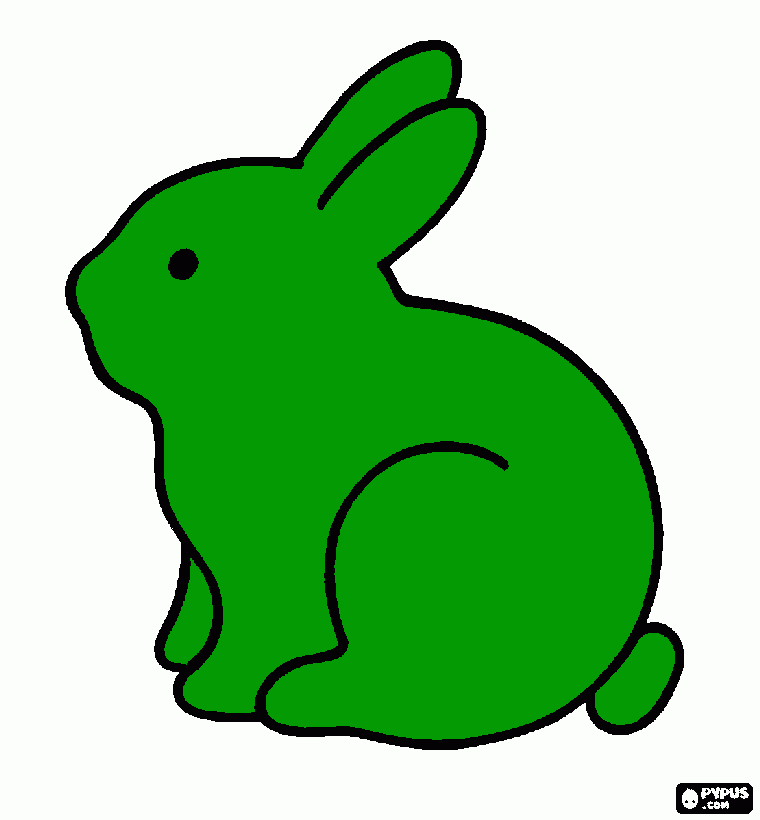 coniglio verde da colorare