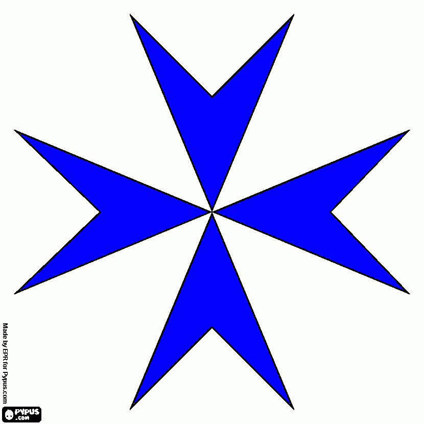 croce di malta da colorare