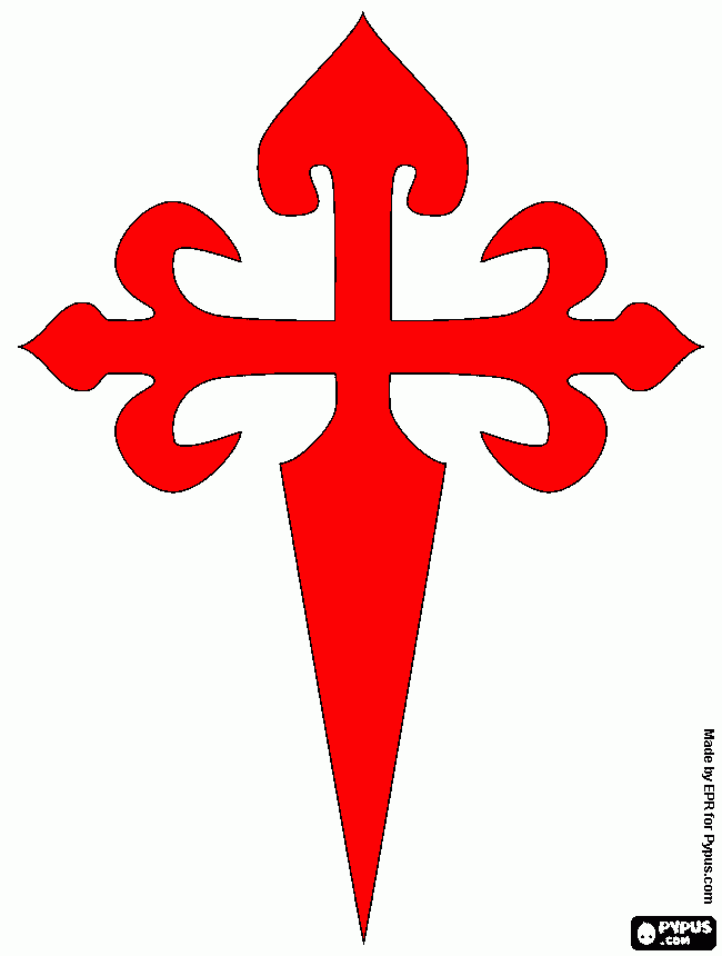 Croce San Giacomo Rossa da colorare