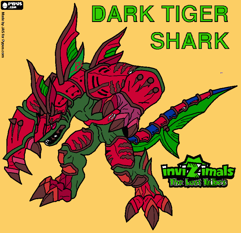 dark tiger shark da colorare