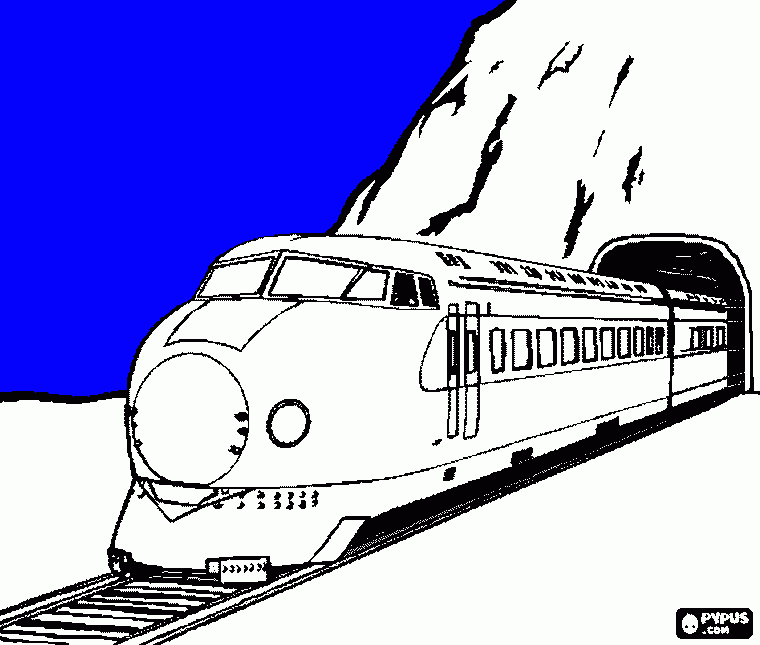 DISEGNO DI TRENO CHE PARTE DA UN TUNNEL da colorare