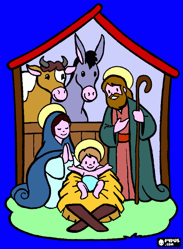 Disegno natività da colorare