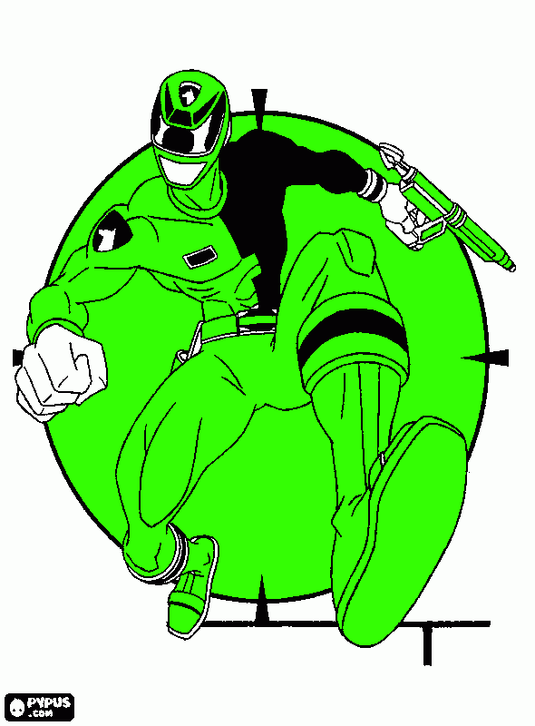 disegno power ranger verde n. 3 da colorare