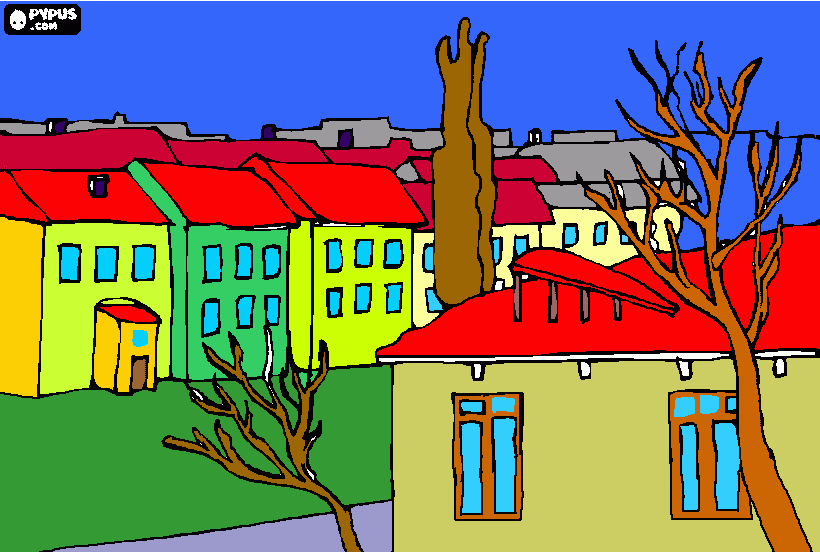 disegno villaggio giuseppe marzo da colorare