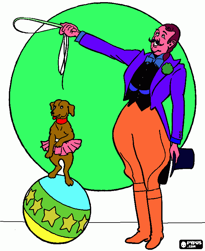domatore di cani da colorare