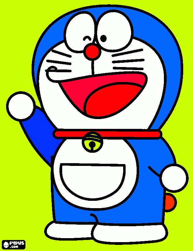 doraemon contentissimissimo da colorare
