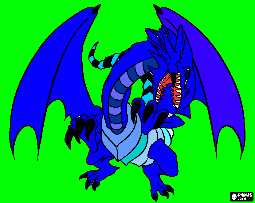 DRAGO bianco OCCHI blu YUGIOH da colorare
