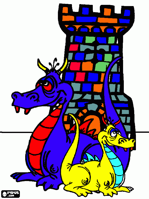 drago di fiona da colorare