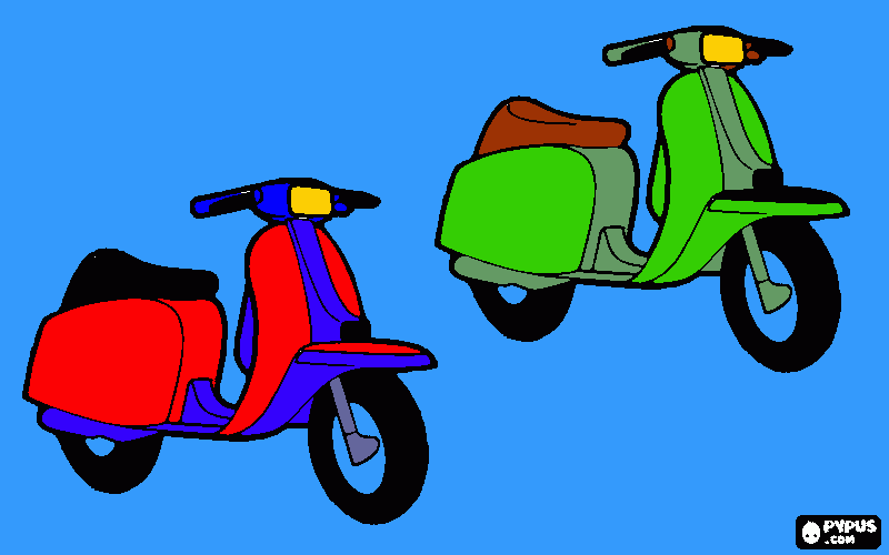 due lambrette da colorare