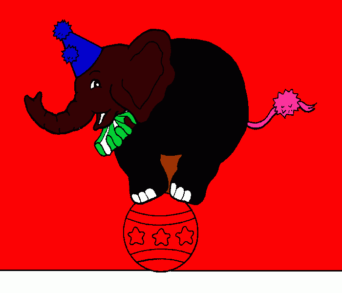 Elefante del circo colorato da colorare