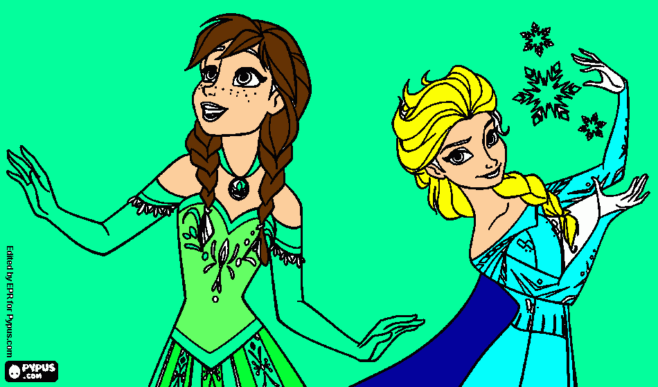 Ellsa e Anna da colorare