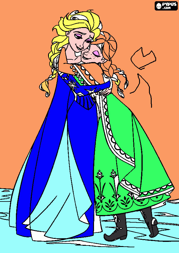 elsa anna da colorare