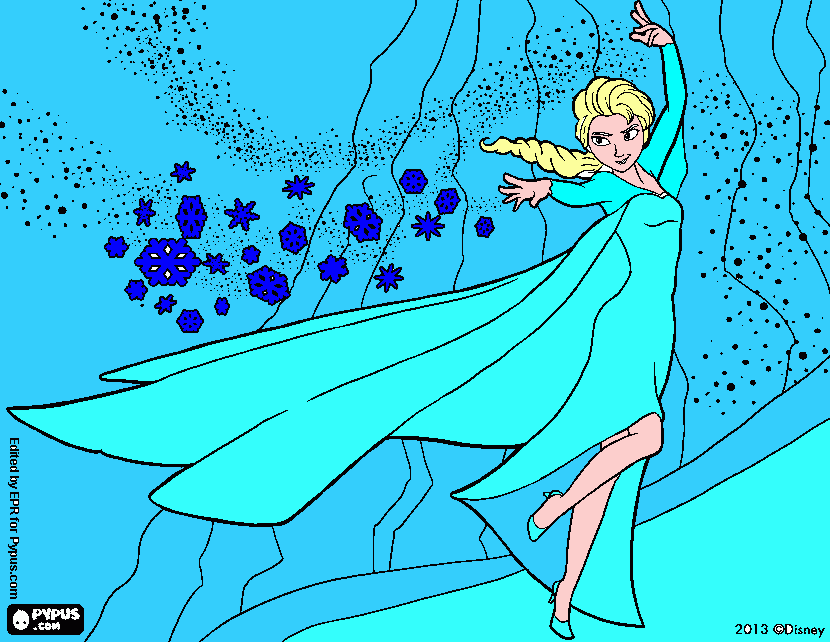 elsa di frozen da colorare
