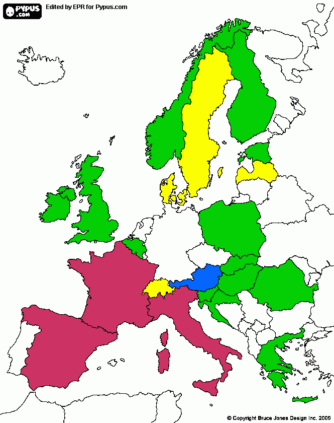 Europa fatta Marzo 2016 da colorare