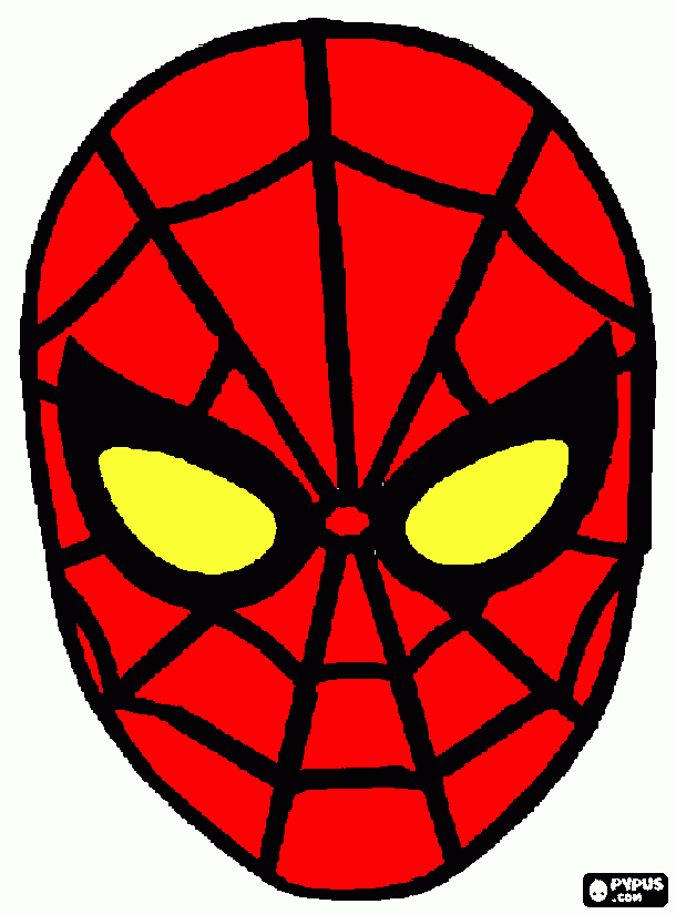 faccia di spiderman da colorare