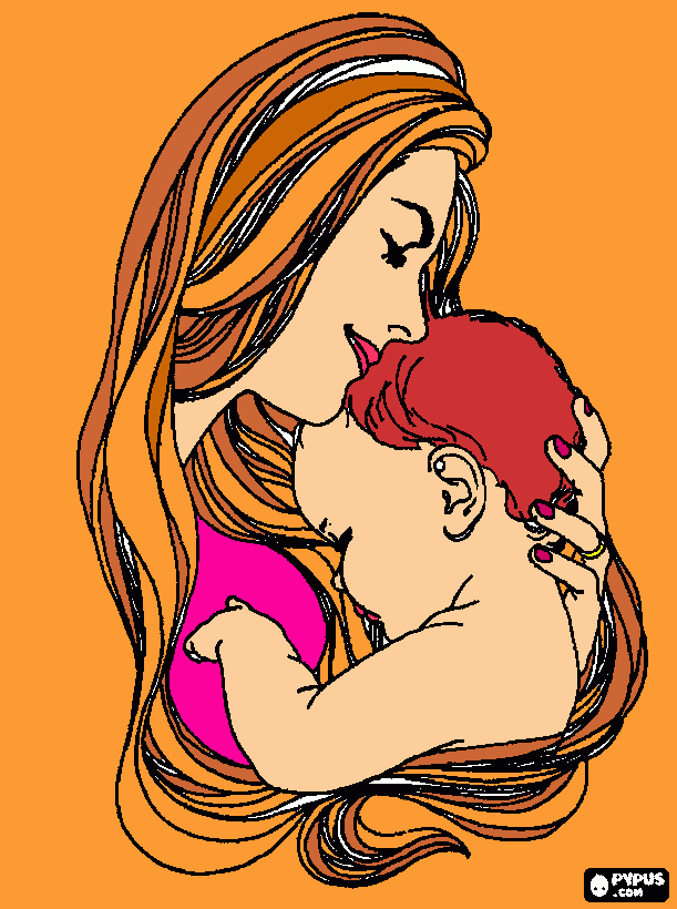 fetsa della mamma da colorare