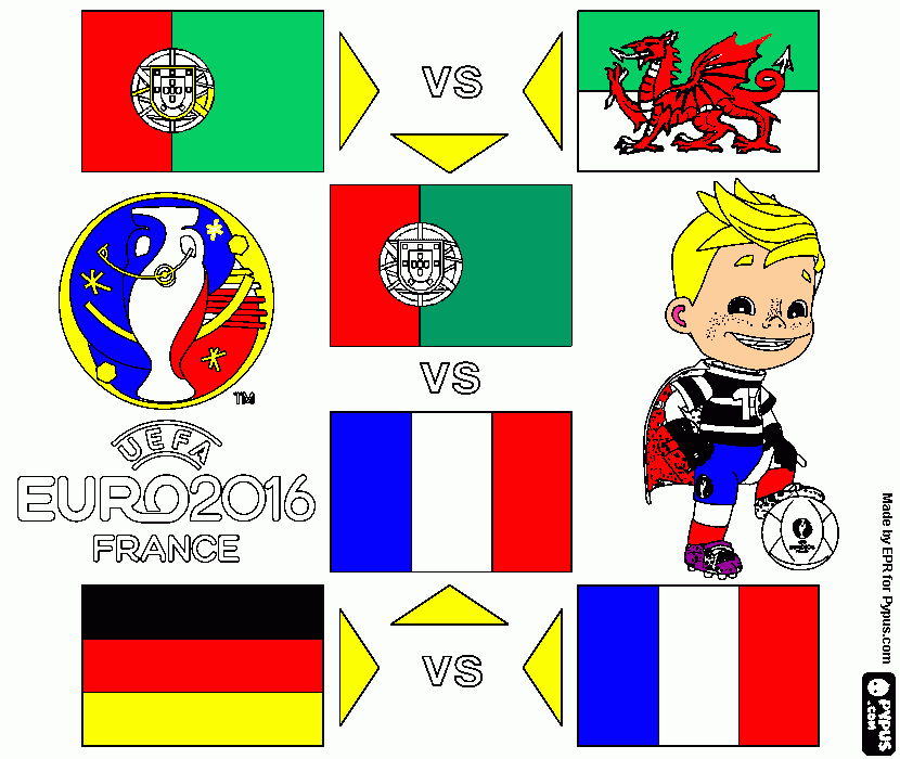 finale del campionato euro2016 da colorare