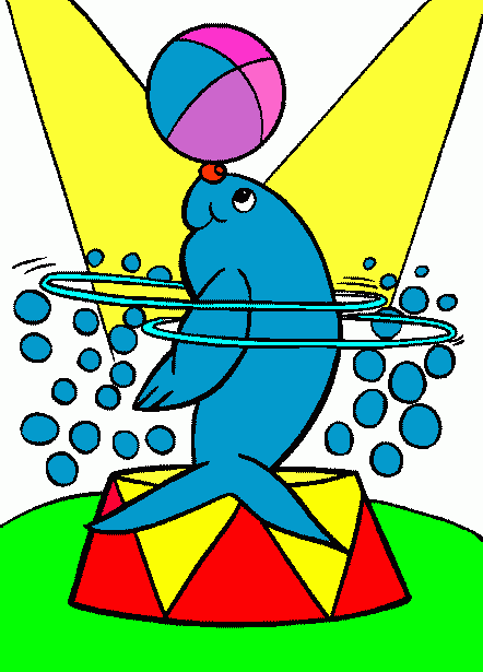 foca al circo da colorare