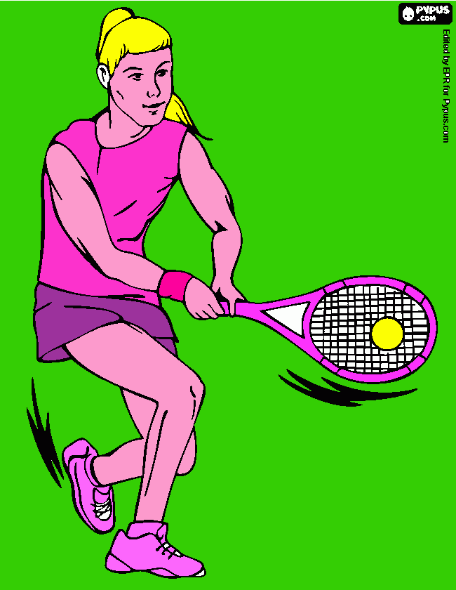 FOTOGRAFIA DI UNA GIOCATRICE DI TENNIS da colorare