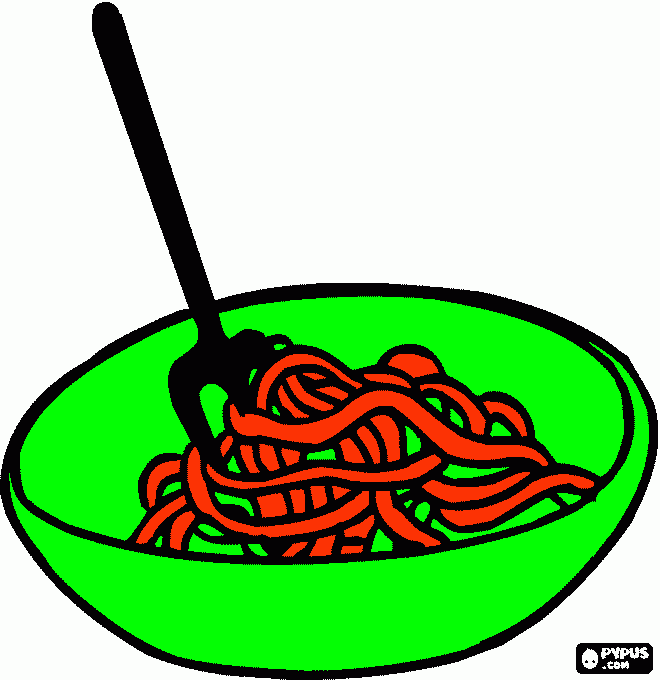fumante piatto di spaghetti da colorare