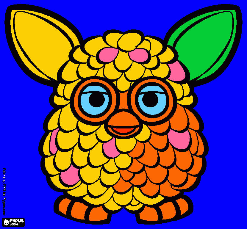 furby arlecchino che nuota da colorare