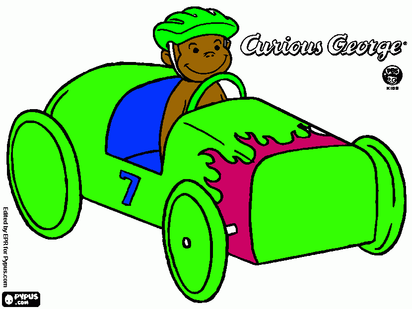 George, la scimmietta curiosa nella sua  da colorare