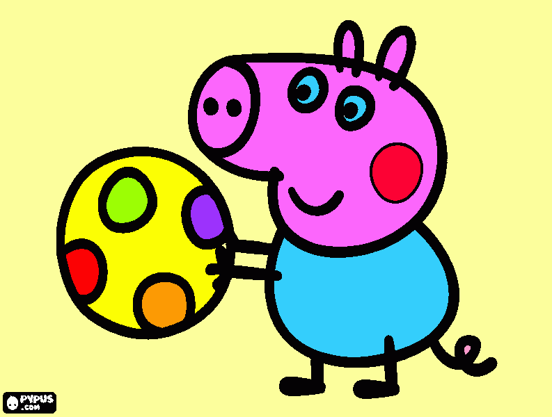 GEORGE PIG CHE GIOCA A PALLA da colorare